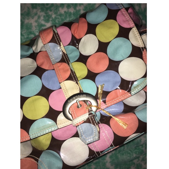 Kalencom Laminated Disco Polka Dot Diaper Bag NEW - Picture 3 of 8